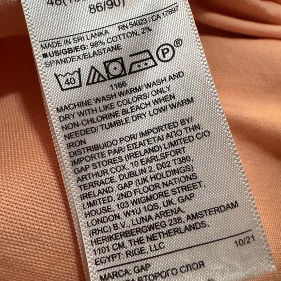 GAP Men’s Summer Standard Fit Salmon Button Up Long Sleeve Shirt Size Medium - Picture 5 of 5